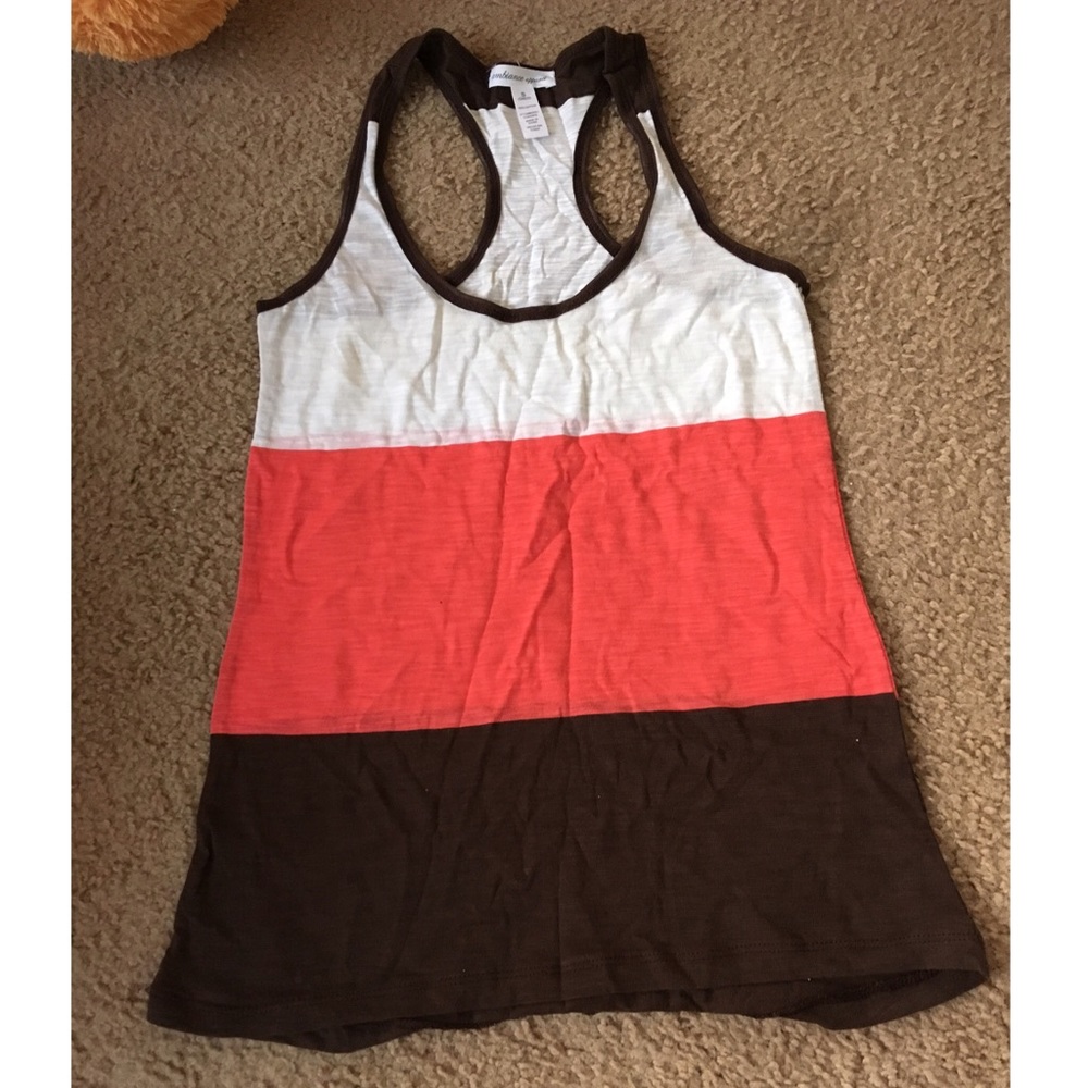 Peach striped tank top